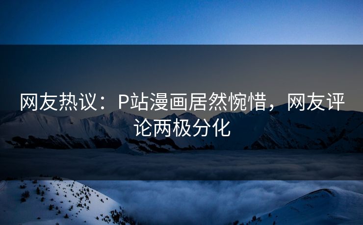 网友热议：P站漫画居然惋惜，网友评论两极分化