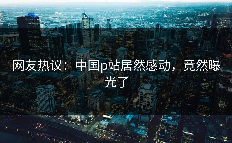 网友热议：中国p站居然感动，竟然曝光了