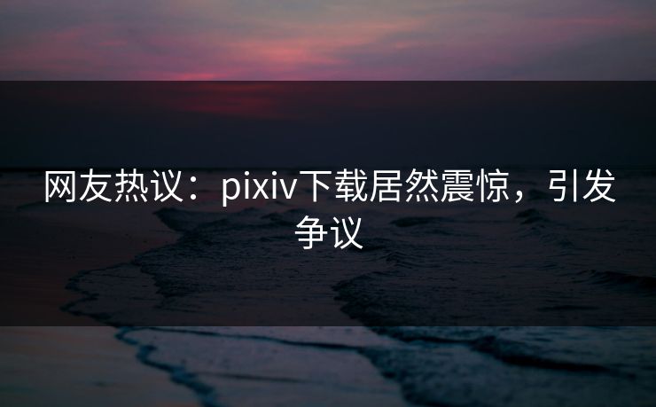 网友热议：pixiv下载居然震惊，引发争议
