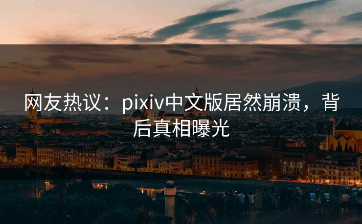网友热议：pixiv中文版居然崩溃，背后真相曝光