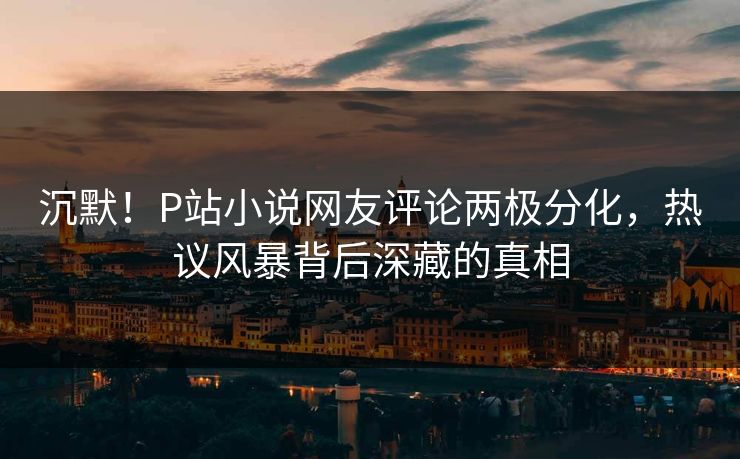 沉默！P站小说网友评论两极分化，热议风暴背后深藏的真相