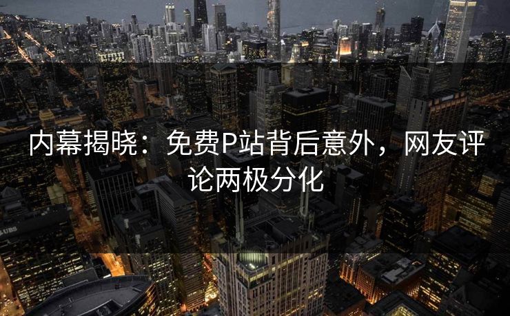 内幕揭晓：免费P站背后意外，网友评论两极分化